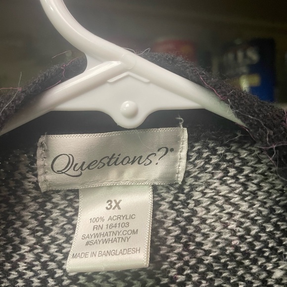 Black and White Tribal Patterned Women's Open Front Sweater Jacket - Picture 2 of 5